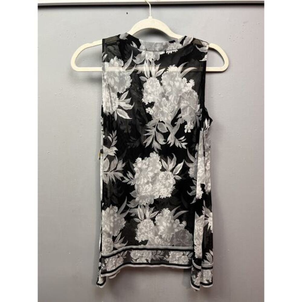 faith‎ and Joy by Monteau Top Womens PS Petite Blue Keyhole neck Sleeveless NEW - Picture 2 of 9